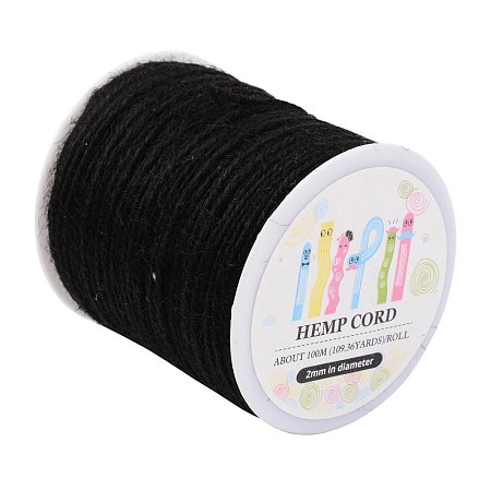 ARRICRAFT 1 Roll(100m, about 100 Yards) Black Colored Jute twine Jute String for Jewelry Making Craft Project, 2mm