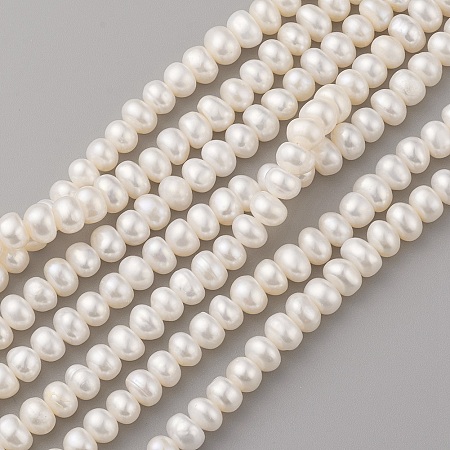 Honeyhandy Natural Cultured Freshwater Pearl Beads Strands, Oval, Old Lace, 6~8x4~5mm, Hole: 0.5mm, about 70~71pcs/strand, 14.7 inch(37.5cm)