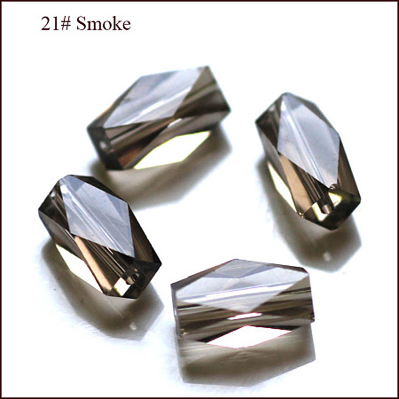 Honeyhandy Imitation Austrian Crystal Beads, Grade AAA, Faceted, Column, Gray, 11x7.5mm, Hole: 0.7~0.9mm