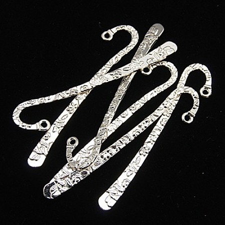 Honeyhandy Tibetan Style Alloy Bookmarks, Lead Free and Cadmium Free, Silver Color Plated, 79.5x15.5x2mm, Hole: 2mm