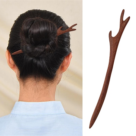 Honeyhandy Swartizia Spp Wood Hair Sticks, Dyed, Coconut Brown, 172x20x8mm