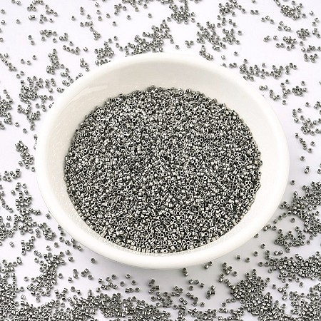 MIYUKI Delica Beads, Cylinder, Japanese Seed Beads, 11/0, (DB0021) Nickel Plated, 1.3x1.6mm, Hole: 0.8mm; about 2000pcs/10g