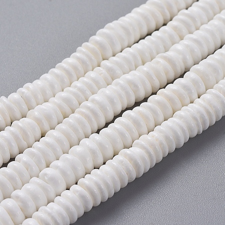 ARRICRAFT Disc Natural Sea Shell Beads Strands, 5~6x1~3mm, Hole: 0.5mm, about 130~180pcs/strand, 15.7 inches