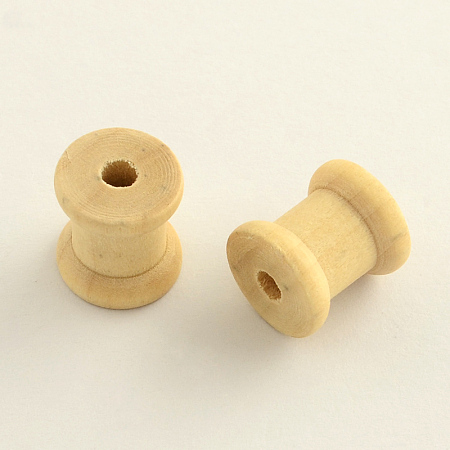 Honeyhandy Wooden Empty Spools for Wire and Thread Cord, Thread Bobbins, BurlyWood, 14x13mm, Hole: 4~5mm