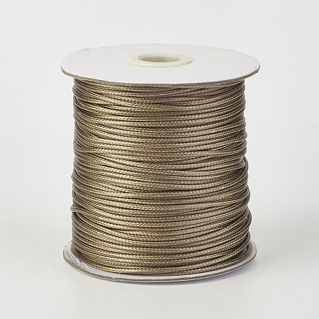 Honeyhandy Eco-Friendly Korean Waxed Polyester Cord, Tan, 3mm, about 41.01~41.56 Yards(37.5~38m)/Roll