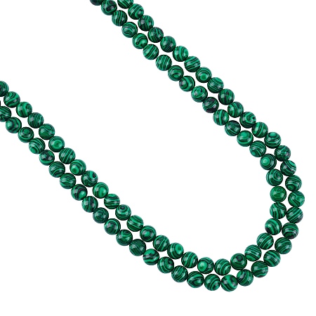Arricraft About 100 Pcs 8mm Round Stone Beads, Synthetic Malachite Beads, Gemstone Loose Beads for Bracelet Necklace Jewelry Making (Hole: 1.5mm)