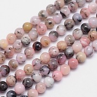 ARRICRAFT Round Natural Pink Opal Bead Strands, 6mm, Hole: 1mm, about 67pcs/strand, 15.5 inches
