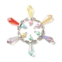 ARRICRAFT Acrylic Pendants, with Alloy and Iron Findings, Angel, Mixed Color, 43x23.5x11mm, Hole: 3mm