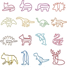 Animal Shape Iron Paperclips, Cute Paper Clips, Funny Bookmark Marking Clips, Mixed Color, 34x19x1mm