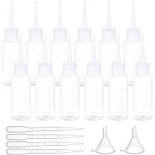 BENECREAT 30pcs 1.3oz/40ml Plastic Squeeze Bottles with Measurements and Tip Cap, Empty Plastic Bottle with Funnel(2pcs) and Dropper(4pcs) Good For Crafts, Art, Glue, Multi Purpose