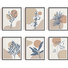 ARRICRAFT 6 Pcs/Set Canvas Prints Dandelion Cotton Plants Wall Art Prints Art Prints Floral Prints Photo Leaves Set Canvas Painting Unframed for Home Wall Decor 10"x8"