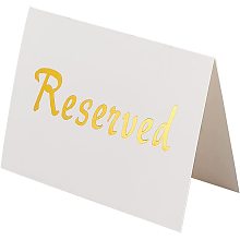 OLYCRAFT 50Sheets Gold Reserved Table Signs Paper Reserved Signs Reserved Sign Tent Place Cards for Table at Restaurant Wedding Reception Business Office Meeting Party 3x4x0.02"