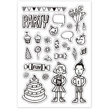 GLOBLELAND Kids Birthday Party Clear Stamps Silicone Stamp Cards for Card Making Decoration and DIY Scrapbooking