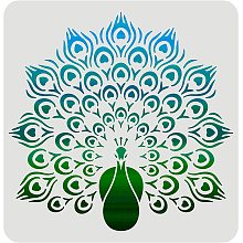 FINGERINSPIRE Peacock Stencil Template 11.8x11.8 inch Peacock Painting Stencil Template Reusable DIY Decorative Stencil Template for Painting Drawing on Walls Furniture Crafts