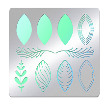 BENECREAT Stainless Steel Cutting Dies Stencils, for DIY Scrapbooking/Photo Album, Decorative Embossing DIY Paper Card, Stainless Steel Color, Leaf Pattern, 156x156mm