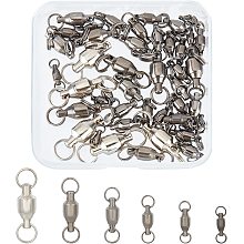 SUPERFINDINGS 45Pcs 6 Sizes Fishing Swivels Duo-Rings Ball Bearing Stainless Barrel High Strength Fishing Lure Swivels for Saltwater Freshwater Fishing