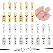 UNICRAFTALE 200Pcs 2 Colors 2 Sizes Crimp Cord Ends 8.5~10mm Fold Crimp Ends 316 Surgical Stainless Steel Crimp End Tips Jewelry End Clamp Leather Cord Ends Crimp End for Bracelet Necklace DIY