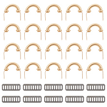 WADORN Zinc Alloy Purse Arch Bridge Buckle, Box Handle Hardware, with Gasket, for Craft Leather Handbag, Light Gold, 2.6x2.6x0.7cm, 20 sets/box