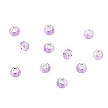 NBEADS 100Pcs Lavender Crystal Glass Charms, Faceted Lampwork Beads Large Hole European Charms Beads fit Bracelet Jewelry Making