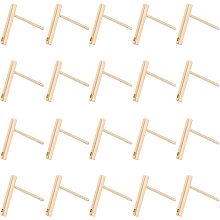 DICOSMETIC 40Pcs Rectangle Posts Stud Earring Rectangle Ear Studs with Hole Golden EarringsSupplies with Loop Brass Dangle Earring Supplies for DIY Earring Making, Hole: 0.8mm, pin: 0.7mm