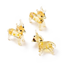 Honeyhandy Home Decorations, Handmade Lampwork Display Decorations, Sika Deer, Goldenrod, 28~32x13~17x30~36mm