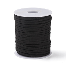 Honeyhandy 45M Faux Suede Cord, Faux Suede Lace, Black, 2~2.5x1.5~2mm, about 50 Yards(45m)/Roll