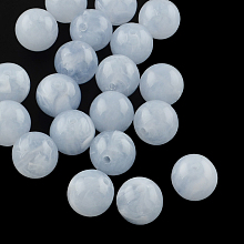 Honeyhandy Acrylic Imitation Gemstone Beads, Round, Cornflower Blue, 10mm, Hole: 2mm, about 925pcs/500g