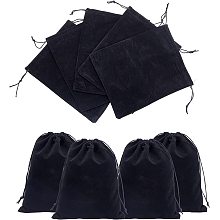 NBEADS 8 Pcs Black Velvet Bags with Drawstrings, 7.87×9.72" Large Velvet Pouch Velvet Jewelry Bags Big Wrapping Bags Drawstring Jewelry Pouches for Wedding Favors, Christmas, Party Favors, Birthday