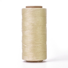 Honeyhandy Waxed Polyester Cord, Micro Macrame Cord, Waxed Sewing Thread, Flat, Cornsilk, 0.8mm, about 284.33 yards(260m)/roll