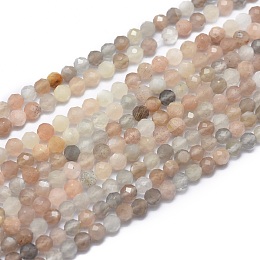 Arricraft Natural Sunstone Beads Strands, Faceted, Round, 3mm, Hole: 0.5mm, about 142pcs/strand, 15.7 inches(40cm)