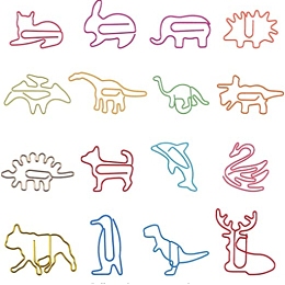 Animal Shape Iron Paperclips, Cute Paper Clips, Funny Bookmark Marking Clips, Mixed Color, 34x19x1mm