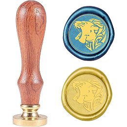 CRASPIRE Lion Head Wax Seal Stamp Animal Sealing Stamp Head with Wooden Handle for Wedding Invitation Gift Cards Letters Envelopes Bottle Decoration