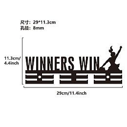 CREATCABIN Word Winners Win Acrylic Medal Holder, Medals Display Hanger Rack, with Standoff Pins, Medal Holder Frame, Women Pattern, 113x290x10mm, Hole: 8mm