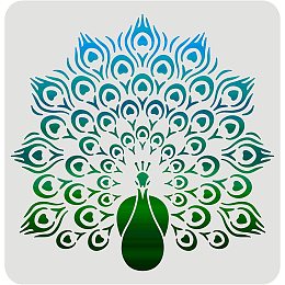 FINGERINSPIRE Peacock Stencil Template 11.8x11.8 inch Peacock Painting Stencil Template Reusable DIY Decorative Stencil Template for Painting Drawing on Walls Furniture Crafts