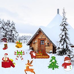 FINGERINSPIRE 8Pack Merry Christmas Yard Signs Christmas Themed Party Supplies Christmas Decorations Outdoor Yard Signs Christmas Holiday Winter Wonderland Yard Sign Home Lawn Yard Decorations