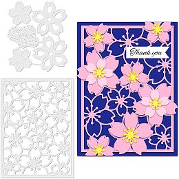 GLOBLELAND Flower Cutting Dies Flower Frame Carbon Steel Stencil Template Carbon Steel Die Cutting Template Metal Die Cuts for Card Making Scrapbooking Decoration