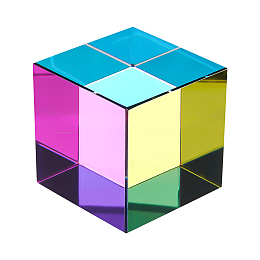 FINGERINSPIRE Color Cube 50mm K9 Glass Prism Special Cube RGB Dispersion Prism Multi-Color Toys for Desktop Decoration Prism Light Changing Cube for Gift Optical Teaching Tool