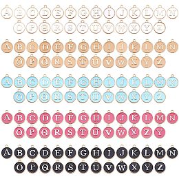 PH PandaHall 5 Colors Enamel Letter Charms, 130pcs A-Z Alphabet Charms Double Sided Enamel Alphabet Charm Pendant with Hole for DIY Necklace Bracelet Earring Jewelry Making