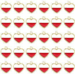 SUNNYCLUE 1 Box 60Pcs Heart Enamel Pendant Charms Alloy Heart Charm Bulk Jewelry Findings for Earring Bracelet Necklace Jewelry Making Supplies Craft