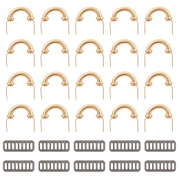 WADORN Zinc Alloy Purse Arch Bridge Buckle, Box Handle Hardware, with Gasket, for Craft Leather Handbag, Light Gold, 2.6x2.6x0.7cm, 20 sets/box