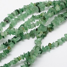 Honeyhandy Chips Natural Green Aventurine Beads Strands, 3~8x3~12x3~5mm, Hole: 1mm, about 32 inch