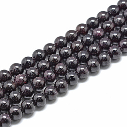 Honeyhandy Natural Garnet Beads Strands, Grade A, Round, 4mm, Hole: 1mm, about 84~90pcs/strand, 15.1 inch