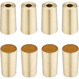 CHGCRAFT 8Pcs Metal Table Foot Cover Caps Iron Furniture Feet Covers Gold Column Furniture Legs Chair Feet Covers for Table Chair Leg, Column, Inner Size 1x2inch