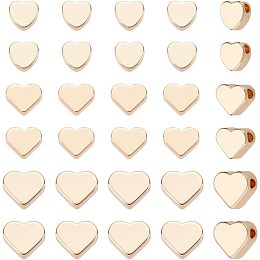 Arricraft 60 Pcs Heart Beads, 3 Sizes Real 14k Gold Plated Brass Heart Spacer Beads European Love Heart Beads Small Hole Loose Beads for Bracelet Necklace Jewelry Making