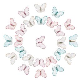 CHGCRAFT 40Pcs 4Colors Butterfly Crocodile Hair Clip Acrylic Alligator Hair Clips with Iron Clip Butterfly Hair Clips for Women's Girls Hair Accessories, 31x41x12mm.