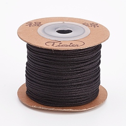 Honeyhandy Nylon Cords, String Threads Cords, Round, Black, 1.5mm, about 27.34 yards(25m)/roll