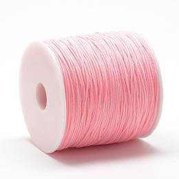 Honeyhandy Polyester Cords, Pink, 0.8mm, about 131.23~142.16 yards(120~130m)/roll