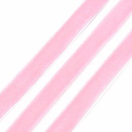 Honeyhandy Single Face Velvet Ribbon, Pearl Pink, 3/8 inch(9.5~10mm), about 50yards/roll(45.72m/roll)