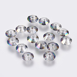 Honeyhandy Imitation Austrian Crystal Beads, Grade AAA, Faceted, Bicone, Colorful, 8x4mm, Hole: 0.9~1mm