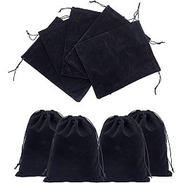 NBEADS 8 Pcs Black Velvet Bags with Drawstrings, 7.87×9.72" Large Velvet Pouch Velvet Jewelry Bags Big Wrapping Bags Drawstring Jewelry Pouches for Wedding Favors, Christmas, Party Favors, Birthday